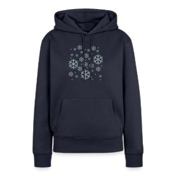 Neige - Sweat à capuche Premium bio Femme - bleu marine - Devant - Julia (174cm)