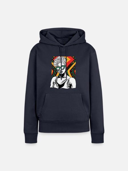 Frau Mit Dancehall-tattoo - Frauen Premium Bio Hoodie - Navy