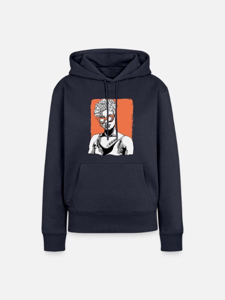 Frau Mit Amapiano-tattoo - Frauen Premium Bio Hoodie - Navy