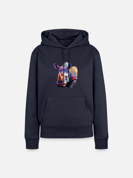 Rhinozeros - Frauen Premium Bio Hoodie - Navy