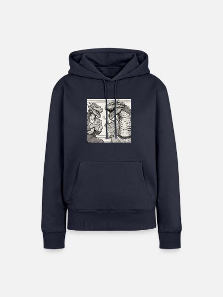 Drachen Streit - Frauen Premium Bio Hoodie - Navy