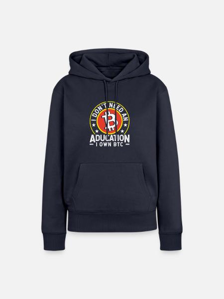 Bitcoin-Bildung - Frauen Premium Bio Hoodie - Navy