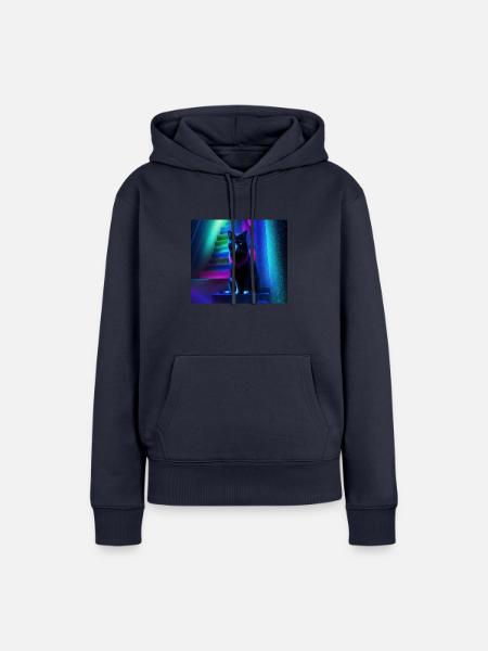 Psy cat - Frauen Premium Bio Hoodie - Navy