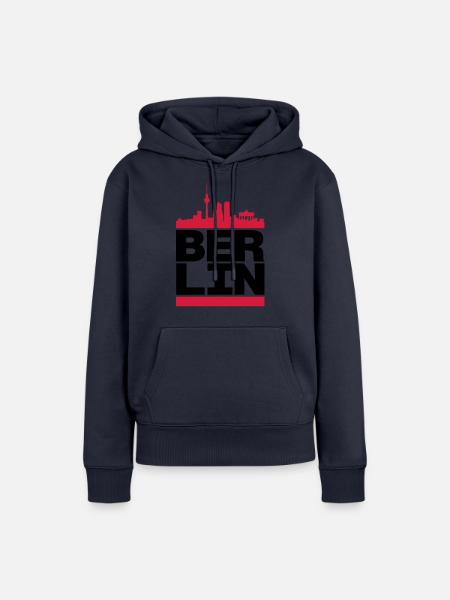 Berlin City - Frauen Premium Bio Hoodie - Navy