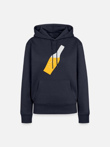 Bierflasche - Frauen Premium Bio Hoodie - Navy