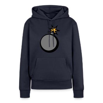 bombe clipart vers - Sweat à capuche Premium bio Femme - bleu marine - Devant - Julia (174cm)