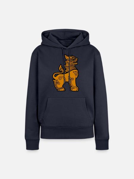 Chinthe, Myanmar, Myanmar - Frauen Premium Bio Hoodie - Navy