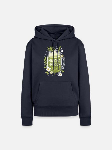 Matcha Mood – Grüner Tee/Matcha - Frauen Premium Bio Hoodie - Navy