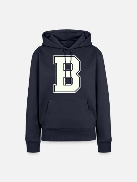 B Buchstabe - Frauen Premium Bio Hoodie - Navy