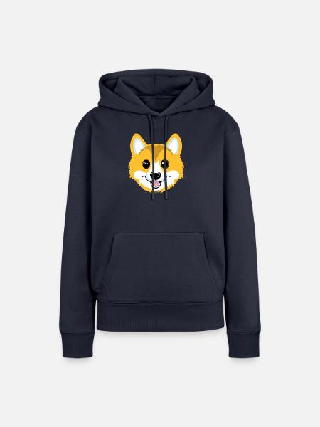 Corgi - Frauen Premium Bio Hoodie - Navy