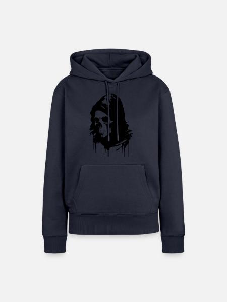 Schädel im Schleier - Frauen Premium Bio Hoodie - Navy