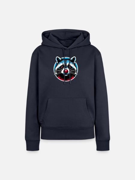 Racoon - I came to stay - Frauen Premium Bio Hoodie - Navy
