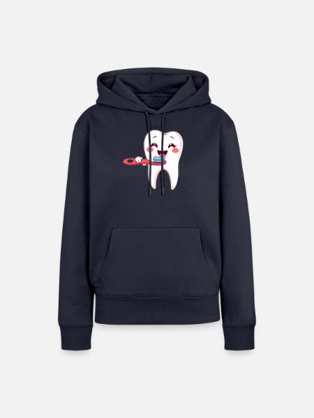 Zahn, Zähne, Zahnarzt - Frauen Premium Bio Hoodie - Navy