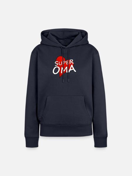 SUPER OMA - Frauen Premium Bio Hoodie - Navy