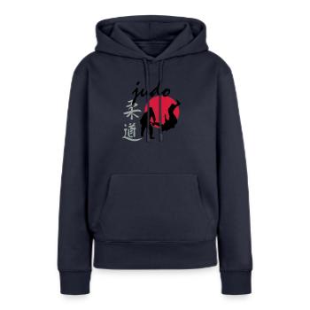 Judo - Frauen Premium Bio Hoodie - Navy - Vorne - Julia (174cm)