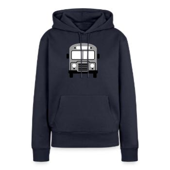 Bus - Sweat à capuche Premium bio Femme - bleu marine - Devant - Julia (174cm)