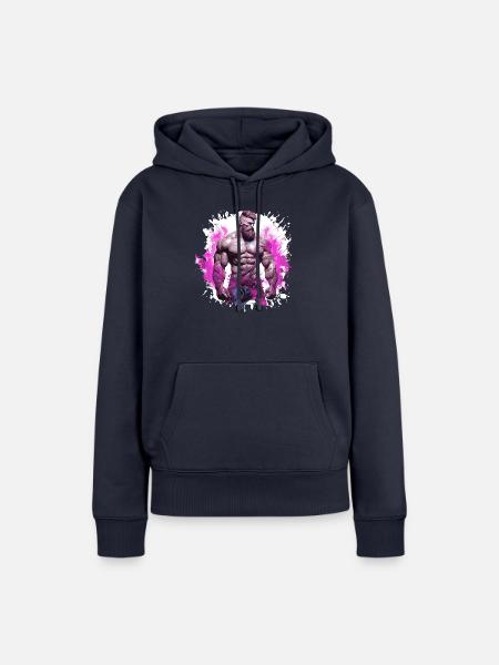 Muskeln Bodybuilder - Frauen Premium Bio Hoodie - Navy
