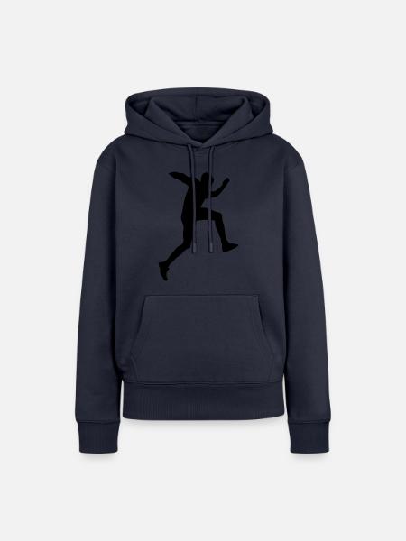 laufen springen - Frauen Premium Bio Hoodie - Navy