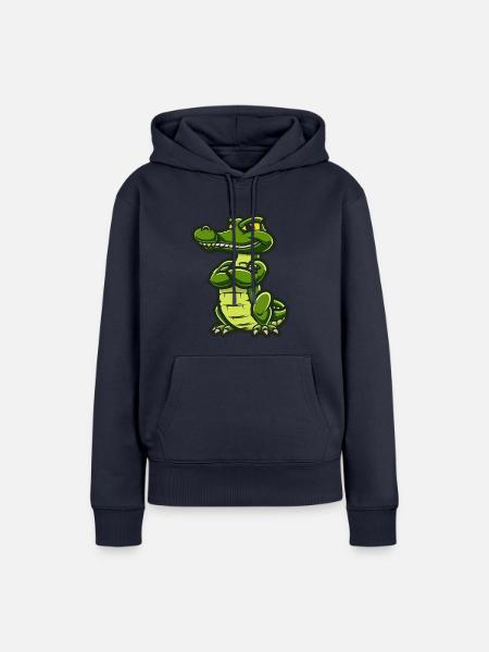 Alligator Comic - Frauen Premium Bio Hoodie - Navy
