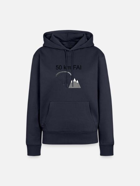 50 km FAI Gleitschirm - Frauen Premium Bio Hoodie - Navy