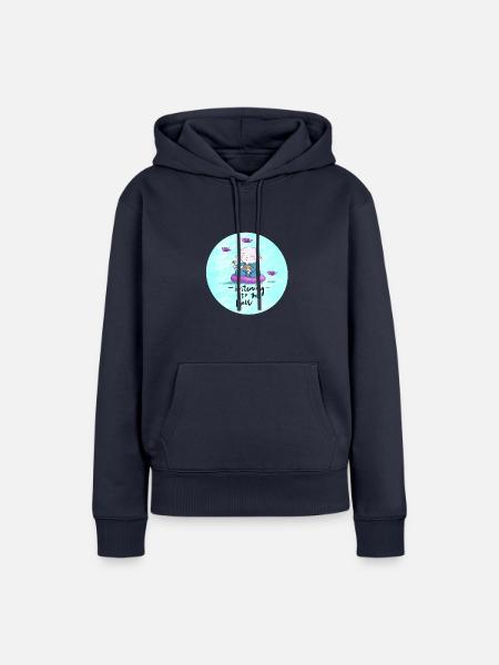 Buddha mit Klangschale - Frauen Premium Bio Hoodie - Navy