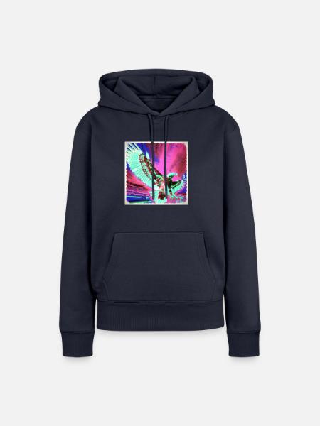 Psychedelic Predator - Frauen Premium Bio Hoodie - Navy