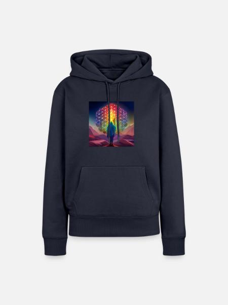 Blume des Lebens - Frauen Premium Bio Hoodie - Navy