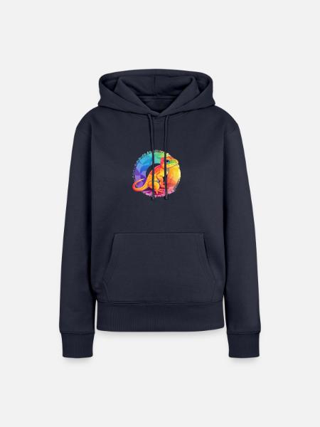Pride Gecko - Frauen Premium Bio Hoodie - Navy