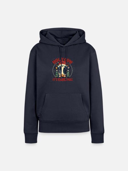 Festliche Weihnachtskuh - Frauen Premium Bio Hoodie - Navy
