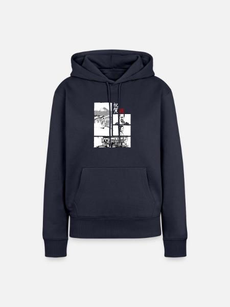 omedeto für dunkel - Frauen Premium Bio Hoodie - Navy