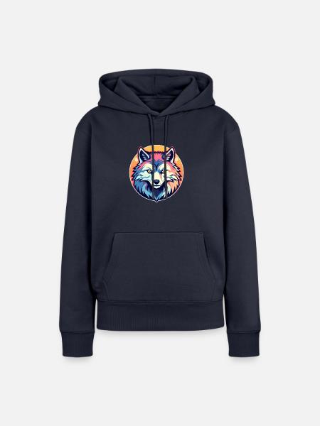 Werwolf Halloween Illustration - Frauen Premium Bio Hoodie - Navy