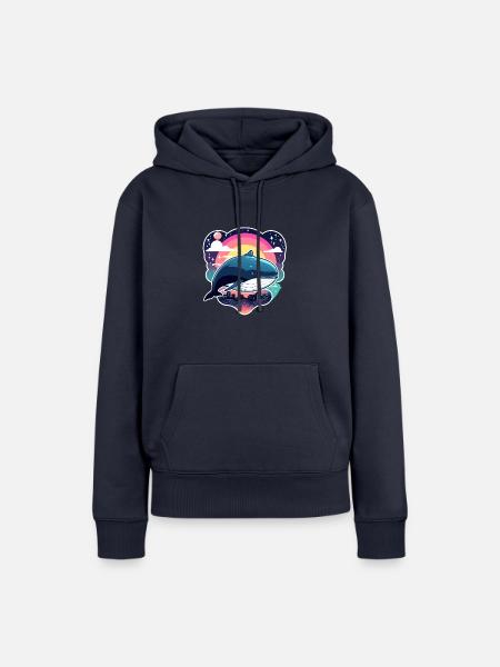 Wal Illustration - Frauen Premium Bio Hoodie - Navy