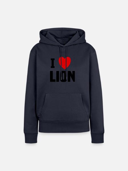 Ich liebe Löwen - Frauen Premium Bio Hoodie - Navy