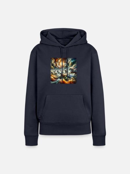 Surreale Pfederszene - Frauen Premium Bio Hoodie - Navy