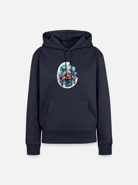 Meers Schildkröte unter Wasser - Frauen Premium Bio Hoodie - Navy