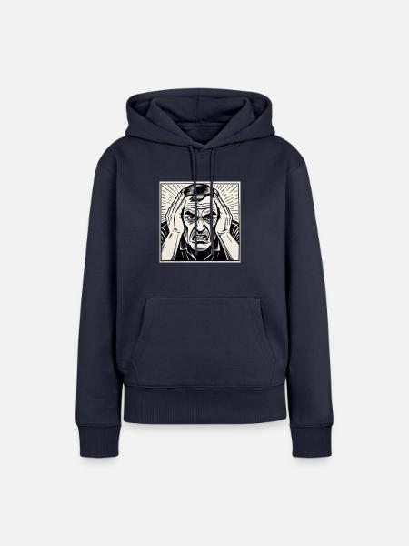 Angry Guy - Frauen Premium Bio Hoodie - Navy