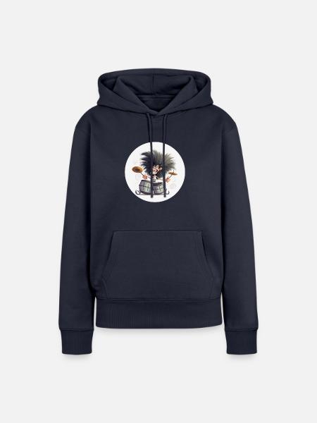 Drummer Man - Frauen Premium Bio Hoodie - Navy