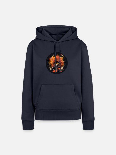 Drummer wild - Frauen Premium Bio Hoodie - Navy