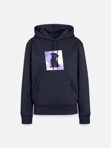 Mops Koeter Bulldogge - Frauen Premium Bio Hoodie - Navy