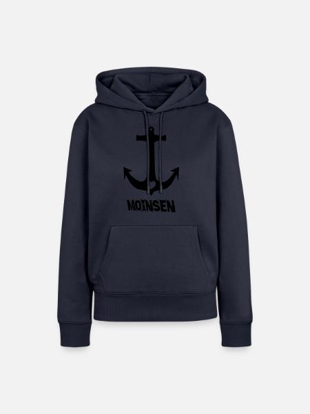 Anker Moinsen mit Herz - Frauen Premium Bio Hoodie - Navy