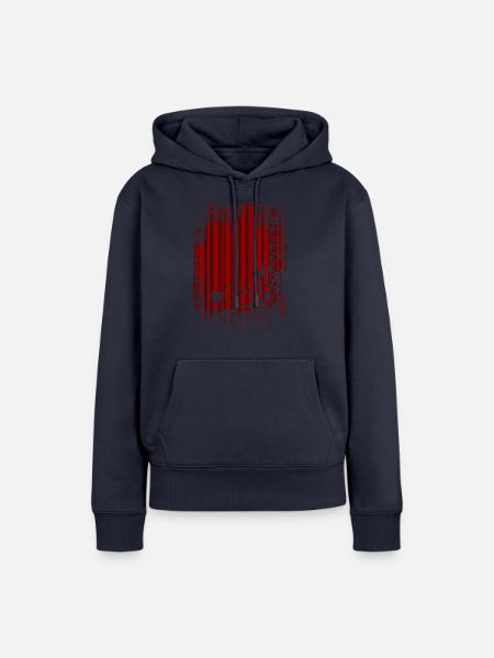 hintergrund rotes_muster - Frauen Premium Bio Hoodie - Navy