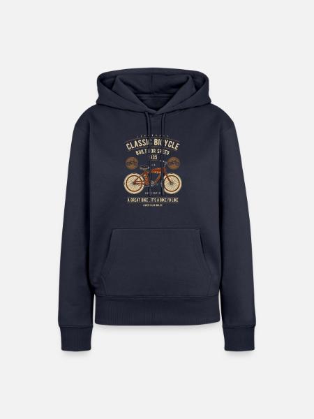 Classic Bicycle - Frauen Premium Bio Hoodie - Navy