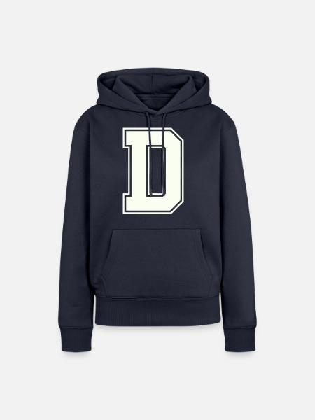 D Buchstabe - Frauen Premium Bio Hoodie - Navy