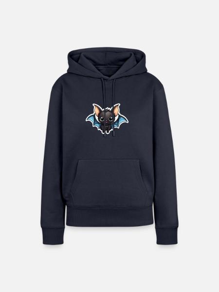 Fledermaus Niedlich Illustration - Frauen Premium Bio Hoodie - Navy