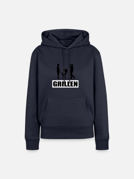 BBQ - Frauen Premium Bio Hoodie - Navy