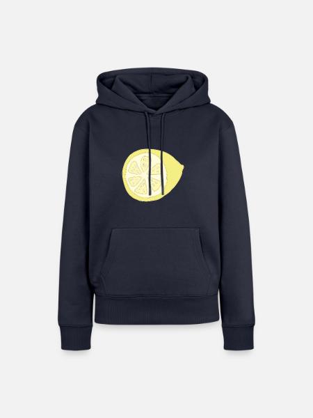 zitrone halbiert - Frauen Premium Bio Hoodie - Navy