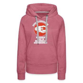 Caution Bus drivers tend to make humorous announce - Frauen Premium Bio Hoodie - Malve - Vorne - Isabella (175cm)