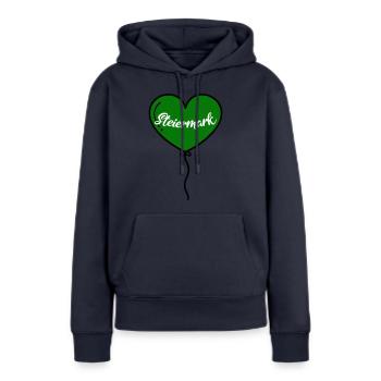 Ballon cœur de Styrie - Sweat à capuche Premium bio Femme - bleu marine - Devant - Julia (174cm)