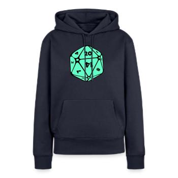 Cube - Sweat à capuche Premium bio Femme - bleu marine - Devant - Julia (174cm)