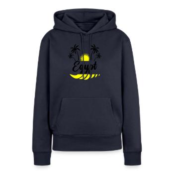 Égypte - Sweat à capuche Premium bio Femme - bleu marine - Devant - Julia (174cm)